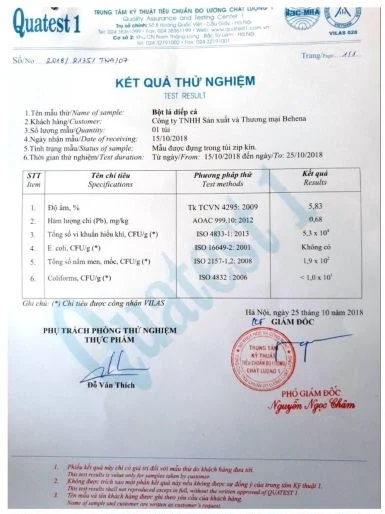 Kết quả thử nghiệm